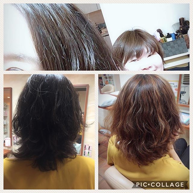 こんにちはアニモ蒲生店店長の山口です負担がかかった髪をカラーチェンジ?カーキアッシュにしてみました＃アニモ蒲生店＃蒲生商店街＃蒲生駅#新田＃草加公園＃カーキアッシュ＃ナシードカラー