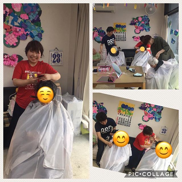 こんにちはアニモ蒲生店店長の山口です?今日はお店は定休日でしたがスタイリスト鶴間と、施設にボランティアカット?に行って参りました?ヘアカットにメイクマニキュアいくつになっても女子力高めですね? #蒲生商店街#アニモ蒲生店#新田#草加公園#草加駅#ボランティアカット