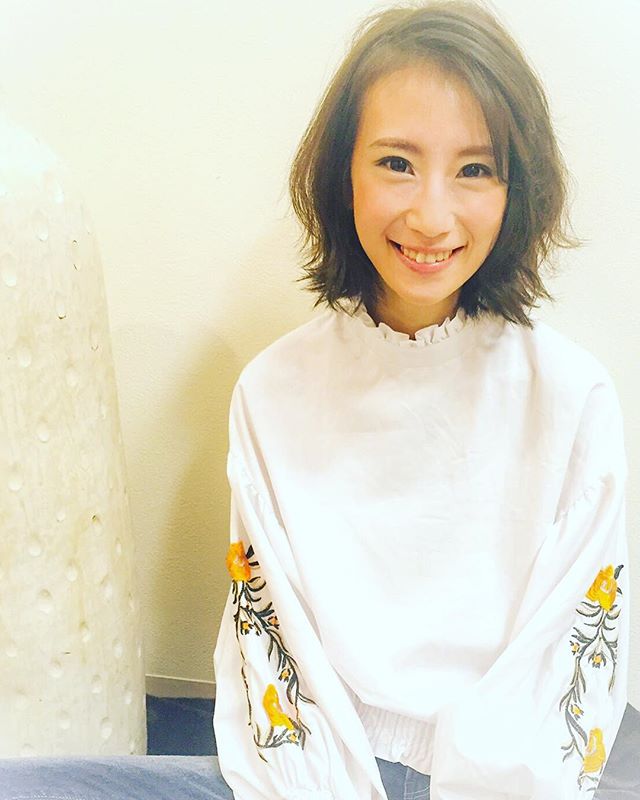 無造作ショートボブ?毛先は敢えて外ハネ！川間南口店山本#パーマ野田#野田美容室#パーマ#川間南口美容室#モノトーン