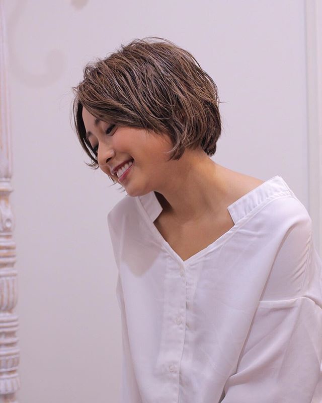 ウィービングカラーで何時ものスタイルに奥行きプラス動きを強調！川間南口店山本#川間南口 美容室#パーマ野田#川間カラー#ショート得意な美容師