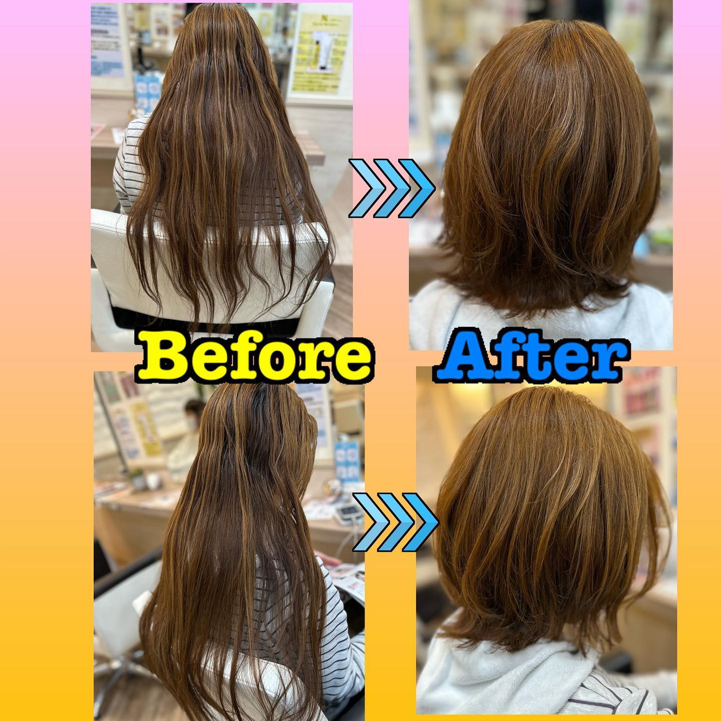 本日の切らせて頂いたお客様、スーパーロングからショートへの大変身でした