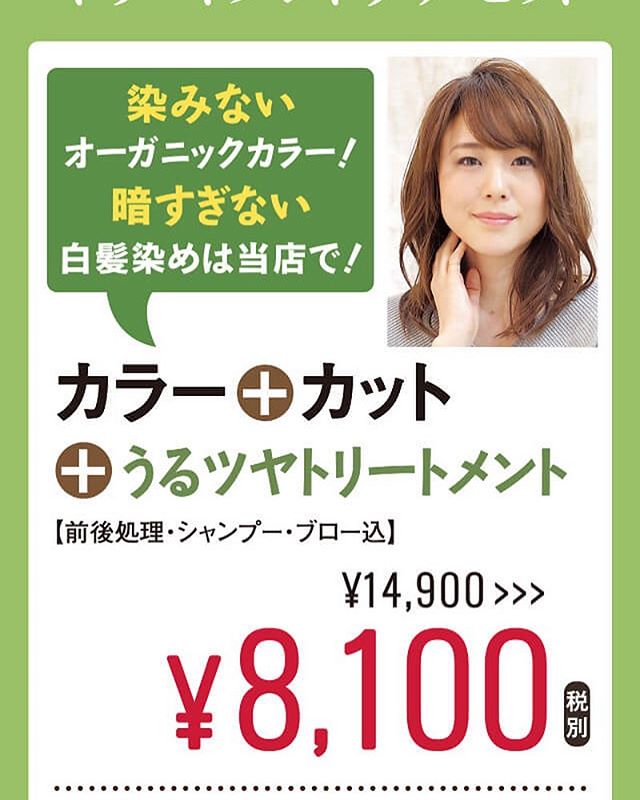 １月６日からのキャンペーンです️ 人気のオーガニックカラーコースが8100円️ #せんげん台 #埼玉 #美容室